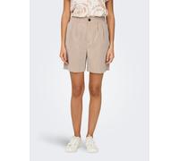 Shorts ONLY "ONLMARSA SOLID SHORTS WVN", Damen, Gr. L (40), N-Gr, beige (safari detail:melange), Web, Obermaterial: 53% Viskose, 35% Polyester, 12% Nylon, meliert, loose fit knielang, Hosen Shorts (49