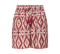 Shorts ONLY "ONLMIKASI STRING DETAIL SHORTS WVN", Damen, Gr. L (40), N-Gr, brick rot aop:abstract squares, Web, Obermaterial: 80% Viskose, 20% Nylon, bedruckt, kurz, Hosen Shorts, Viskosemischung, Bin