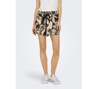 Shorts ONLY "ONLNOVA LIFE VIS JASMIN SHORTS AOP", Damen, Gr. S (36), N-Gr, schwarz aop:503 untaimed leaves, Web, Obermaterial: 100% Viskose, bedruckt, regular fit kurz, Hosen Shorts (16759924-S) schwa