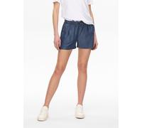 Shorts ONLY "ONLPEMA - Shorts mit elastischem Bund für lässigen Jeanslook", Damen, Gr. S, N-Gr, dunkelblau denim, Web, Obermaterial: 100% Lyocell, unifarben, loose fit kurz, Hosen Shorts, Lyocell, rel