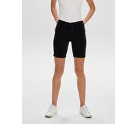 Shorts ONLY "ONLRAIN - Shorts mit Push-up-Effekt und Umschlagsaum", Damen, Gr. S (36), N-Gr, schwarz, Web, Obermaterial: 53% Viskose (LENZING™ ECOVERO™), 29% Baumwolle, 17% Polyester, 1% Elasthan, uni
