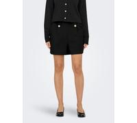 Shorts ONLY "ONLSANIA TIE BUTTON SHORTS CS JRS", Damen, Gr. M (38), N-Gr, schwarz, Obermaterial: 95% Polyester, 5% Elasthan, unifarben, regular fit kniefrei, Hosen Shorts (62366219-M) schwarz