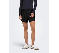 Shorts ONLY "ONLSMILLA LOOSE SHORTS JRS", Damen, Gr. L, N-Gr, schwarz, Obermaterial: 95% Polyester, 5% Elasthan, unifarben, loose fit kurz, Hosen Shorts, Materialmix, loose fit (19956647-L) schwarz