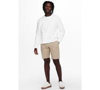 Shorts ONLY & SONS "ONSCAM LIFE SHORTS PK 8237", Herren, Gr. L, N-Gr, beige (chinchilla), Web, Obermaterial: 98% Baumwolle, 2% Elasthan, unifarben, regular fit kniefrei, Hosen Shorts, Baumwollmischung