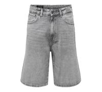Shorts ONLY & SONS "ONSCARL BALL WB 2957 TAI", Damen, Gr. M, N-Gr, medium grau, Denim/Jeans, Obermaterial: 100% Baumwolle, Abriebeffekte, relaxed fit kniebedeckend, Hosen Shorts (89824552-M) medium gr