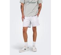 Shorts ONLY & SONS "ONSDAVID SHORTS SWEAT NOOS", Herren, Gr. M, N-Gr, super light grau melange, Web, Obermaterial: 78% Baumwolle, 22% Polyester, meliert, regular fit knielang, Hosen Shorts (25664719-M