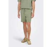 Shorts ONLY & SONS "ONSKIAN LIFE REG SEERSUCKER SHORTS NOOS", Damen, Gr. XL, N-Gr, grün (seagrass), Web, Obermaterial: 97% Baumwolle, 3% Elasthan, unifarben, regular fit, Hosen Shorts (45713542-XL)