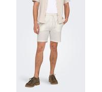 Shorts ONLY & SONS "ONSKIAN LIFE REG SEERSUCKER SHORTS NOOS", Herren, Gr. XL, N-Gr, weiß (cloud dancer), Web, Obermaterial: 97% Baumwolle, 3% Elasthan, unifarben, regular fit, Hosen Shorts (30231305-X
