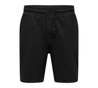 Shorts ONLY & SONS "ONSKIAN LIFE REG SEERSUCKER SHORTS NOOS", Herren, Gr. XXL, N-Gr, schwarz, Web, Obermaterial: 97% Baumwolle, 3% Elasthan, regular fit, Hosen Shorts (98303833-XXL)