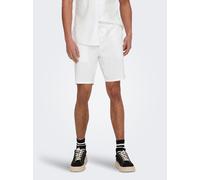ONLY & SONS Herren Sweat Short ONSLINUS - Regular Fit - Blau Beige Weiss, Größe:XXL, Farbe:Bright White 22024967