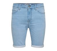 Shorts ONLY & SONS "ONSPLY BOX PIM JOG DNM SHORTS OTL", Herren, Gr. XXL, N-Gr, light blau denim, Web, Obermaterial: 64% Baumwolle, 31% Polyester, 3% Viskose, 2% Elasthan, unifarben, regular fit kniela
