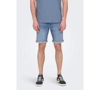 ONLY & SONS Herren Jeans Shorts ONSPly Denim Bermuda mit Aufschlag 22028772 Medium Blue Denim L