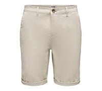 Shorts ONLY & SONS "ONSSAUL 0573 SHORTS NOOS", Herren, Gr. L, N-Gr, silber lining, Web, Obermaterial: 98% Baumwolle, 2% Elasthan, unifarben, regular fit normal, Hosen Shorts (60359669-L) silber lining