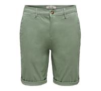 Shorts ONLY & SONS "ONSSAUL 0573 SHORTS NOOS", Herren, Gr. L, N-Gr, sea spray, Web, Obermaterial: 98% Baumwolle, 2% Elasthan, unifarben, regular fit normal, Hosen Shorts (93806036-L) sea spray