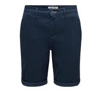 Shorts ONLY & SONS "ONSSAUL 0573 SHORTS NOOS", Herren, Gr. M, N-Gr, blau (blau nights), Web, Obermaterial: 98% Baumwolle, 2% Elasthan, unifarben, regular fit normal, Hosen Shorts (39099564-M) blau nig