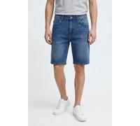Shorts ONLY & SONS "ONSWEFT BOX PIM DNM SHORTS OTL", Herren, Gr. M, N-Gr, medium blau denim, Web, Obermaterial: 50% Baumwolle, 30% Polyester, 18% Viskose, 2% Elasthan, unifarben, regular fit knielang,