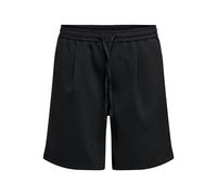 Shorts ONLY & SONS "ONSWILL 0292 LOOSE STRING SHORTS NOOS", Herren, Gr. L, N-Gr, schwarz, Web, Obermaterial: 75% Polyester, 21% Viskose, 4% Elasthan, unifarben, loose fit knielang, Hosen Shorts (12287
