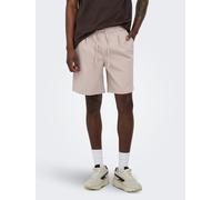 Shorts ONLY & SONS "ONSWILL 0292 LOOSE STRING SHORTS NOOS", Herren, Gr. L, N-Gr, string, Web, Obermaterial: 75% Polyester, 21% Viskose, 4% Elasthan, unifarben, loose fit knielang, Hosen Shorts (875848
