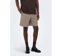 Shorts ONLY & SONS "ONSWILL 0292 LOOSE STRING SHORTS NOOS", Herren, Gr. M, N-Gr, falcon, Web, Obermaterial: 75% Polyester, 21% Viskose, 4% Elasthan, unifarben, loose fit knielang, Hosen Shorts (541134