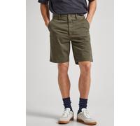 Shorts PEPE JEANS, Herren, Gr. 31, N-Gr, grün (militargrün), Obermaterial: 98% Baumwolle, 2% Elasthan, regular fit kurz, Hosen Shorts, mit Markenlabel (11532522-31)