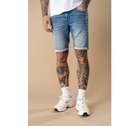 Shorts PETROL INDUSTRIES "Men Shorts Denim", Herren, Gr. L (40), N-Gr, medium indigo, Denim/Jeans, Obermaterial: 77% Baumwolle, 21% Polyester, 2% Elasthan, slim fit kniefrei, Hosen Shorts, Slim Fit (5