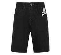 Shorts PHILIPP PLEIN "Basic", Herren, Gr. 30, US-Größen, schwarz (02nh, summernight), Stoff: 98% Baumwolle, 2% Elasthan. Futter: 65% Polyester, 35% Baumwolle, Hosen Shorts (57929359-30) 02nh, summerni