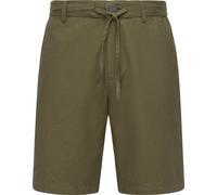 Shorts RAGWEAR "Harling", Herren, Gr. 38, Normalgrößen, grün (olivgrün), Material: 65% Baumwolle, 35% Leinen, bequem ca. Mitte Oberschenkel, Hosen Shorts, kurze Herren Hose mit Bindeband (75068153-38)