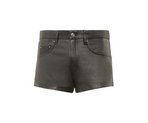 Shorts RICANO "Lederhose Shorts", Herren, Gr. 26, Länge 34, schwarz, Obermaterial: 100% Rindnappaleder CNA., schmal, Hosen Shorts, Handgefertigt aus echtem Leder (94268511-26) schwarz