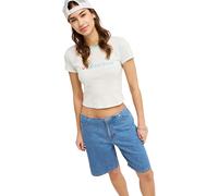 Shorts ROXY "Cool Girl Longline", Damen, Gr. 29L, Normalgrößen, blau (surf wash), Obermaterial: 100% Baumwolle., Hosen Shorts (98618648-29) surf wash