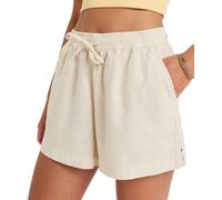 Shorts ROXY "LEKEITIO BREAK MID", Damen, Gr. M (38), N-Gr, parchment, Obermaterial: 55% Leinen, 45% Viskose, Hosen Shorts, aus Leinen und Viskose, leichtes Obermaterial (19965211-M) parchment