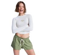 Shorts ROXY "Oceanside", Damen, Gr. S, oil grün, Obermaterial: 55% Leinen, 45% Viskose;, Hosen Shorts (73671918-S)