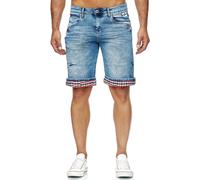 Shorts RUSTY NEAL "Noxon", Herren, Gr. 3XL, EURO-Größen, blau, 98% Baumwolle, 2% Elasthan, unifarben, Hosen Shorts, mit tollem Karo-Detail (67383006-XXXL) blau