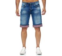 Blue Used Jeans Shorts mit Karomuster "SATTO" 2XL
