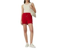 Shorts S.OLIVER, Damen, Gr. 36, N-Gr, chilli pepper, Obermaterial: 50% Polyester, 38% Baumwolle, 12% Viskose, unifarben, casual, regular fit kniefrei, Hosen, mit elastischem Bund (98819720-36) chilli