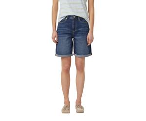 Shorts S.OLIVER, Damen, Gr. 38, N-Gr, dunkelblau, Denim/Jeans, Obermaterial: 98% Baumwolle, 2% Elasthan, unifarben, kniefrei, Hosen Shorts, Jeans-Shorts mit Stretch (49295328-38) dunkelblau