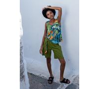 Shorts Sal - Bermuda-Shorts bis zur Taille - Geräumigen Seitentaschen - Elastischer Bund - Farbenfroher einzigartiger Print von KOKOworld - Fair produziert in Polen Grass Todo (Grün) L/XL