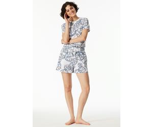 Shorts SCHIESSER "Schiesser 150 Years", Damen, Gr. 44, N-Gr, bunt (multicolor 1), Single Jersey, Obermaterial: 100% Baumwolle, kurz, Hosen Shorts, seitliche Taschen, weites Bein, Baumwolle, Bindekorde