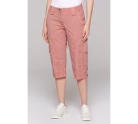 Shorts SOCCX, Damen, Gr. XL, Normalgrößen, beachy rot, Popeline, Material: 98% Baumwolle, 2% Elasthan, unifarben, regular fit knielang, Hosen Shorts, mit aufgesetzten Taschen vorne (75797506-XL) beach