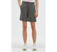 Shorts SOCCX, Damen, Gr. XL, Normalgrößen, cool khaki, Web, Material: 55% Leinen, 45% Viskose, unifarben, regular fit knielang, Hosen Shorts, mit Turn-Up-Saum (30641200-XL) cool khaki