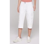 Shorts SOCCX, Damen, Gr. XXL, Normalgrößen, weiß, Popeline, Material: 98% Baumwolle, 2% Elasthan, unifarben, regular fit knielang, Hosen Shorts, mit aufgesetzten Taschen vorne (12497423-XXL) weiß