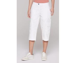 Shorts SOCCX, Damen, Gr. XXL, Normalgrößen, weiß, Popeline, Material: 98% Baumwolle, 2% Elasthan, unifarben, regular fit knielang, Hosen Shorts, mit aufgesetzten Taschen vorne (12497423-XXL) weiß