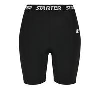 Shorts STARTER BLACK LABEL "Starter Black Label Damen Ladies Starter Logo Tape Cycle Shorts", Damen, Gr. S, US-Größen, schwarz, 80% Polyimid, 20% Elasthan, unifarben, slim fit, Hosen Shorts (59022337-