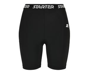 Shorts STARTER BLACK LABEL "Starter Black Label Damen Ladies Starter Logo Tape Cycle Shorts", Damen, Gr. S, US-Größen, schwarz, 80% Polyimid, 20% Elasthan, unifarben, slim fit, Hosen Shorts (59022337-