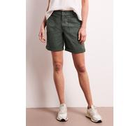 Shorts STREET ONE, Damen, Gr. 34, cilantro grün, Web, 98% Baumwolle, 2% Elasthan, unifarben, comfort fit kurz, Hosen Shorts, mit Elastikbund (16642426-34) cilantro grün