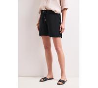 Shorts STREET ONE, Damen, Gr. 34, schwarz, Stoff, 100% Viskose, unifarben, loose fit kniefrei, Hosen Shorts, im Loose Fit (85369138-34) schwarz