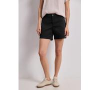 Shorts STREET ONE, Damen, Gr. 34, schwarz, Web, 97% Baumwolle, 3% Elasthan, unifarben, comfort fit kurz, Hosen Shorts, Middle Waist (81409229-34) schwarz