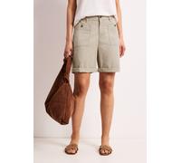 Shorts STREET ONE, Damen, Gr. 38, cobble stone, Web, 98% Baumwolle, 2% Elasthan, unifarben, comfort fit kurz, Hosen Shorts, mit Elastikbund (39299401-38) cobble stone