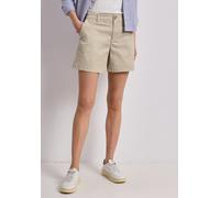 Shorts STREET ONE, Damen, Gr. 42, cobble stone, Web, 97% Baumwolle, 3% Elasthan, unifarben, comfort fit kurz, Hosen Shorts, Middle Waist (65672732-42) cobble stone