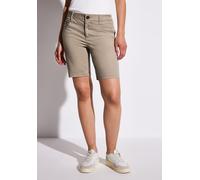Shorts STREET ONE, Damen, Gr. 44, beige (safari beige), Web, 97% Baumwolle, 3% Elasthan, unifarben, gerade kurz, Hosen Shorts, 4-Pocket Style (62657726-44) safari beige