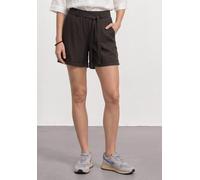 Shorts STREET ONE, Damen, Gr. 44, espresso braun, Stoff, 100% Viskose, unifarben, loose fit kurz, Hosen Shorts, mit Gürtel (44971140-44) espresso braun